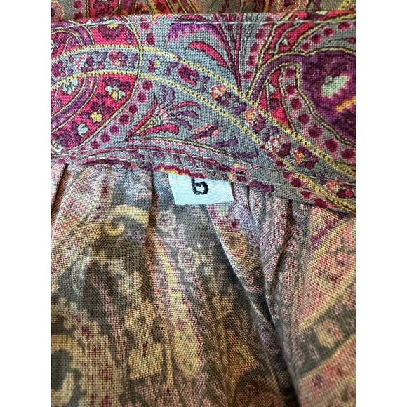 60s/70s ILGWU Vintage Paisley Print Full Length Skirt Made In USA - Picture 4 of 7